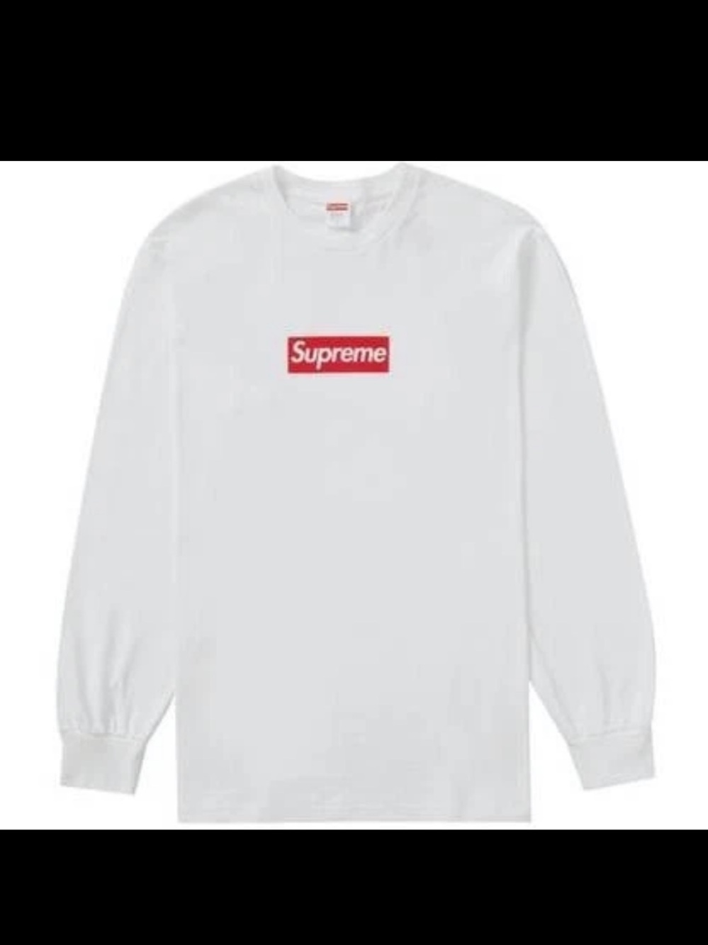 Supreme White Long Sleeve Tee with Red Box Logo large